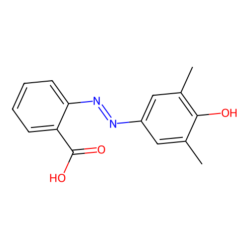 2-((3',5'-Dimethyl-4'-hydroxyphenyl)azo)benzoic acid structure