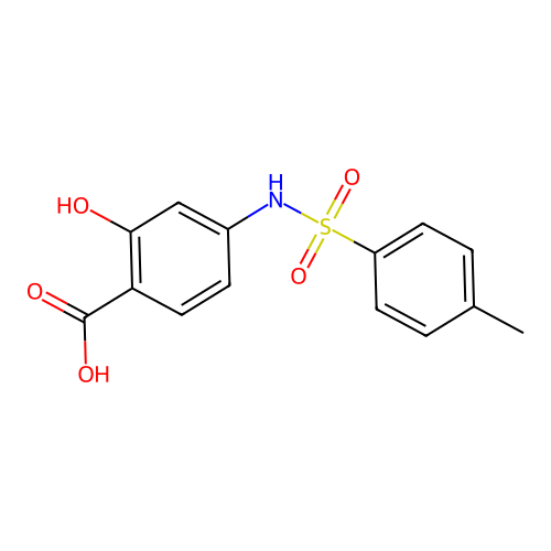 2-Hydroxy-4-{[(4-methylphenyl)sulfonyl]amino}benzoic acid structure