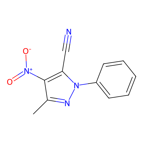 3-Methyl-4-nitro-1-phenylpyrazole-5-carbonitrile structure