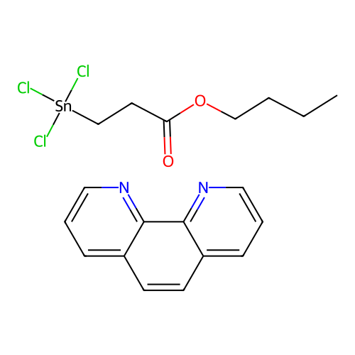 Butyl 3-trichlorostannylpropanoate;1,10-phenanthroline structure