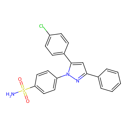 Benzenesulfonamide, 4-[5-(4-chlorophenyl)-3-phenyl-1H-pyrazol-1-yl]- structure
