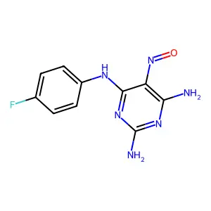 4-N-(4-fluorophenyl)-5-nitrosopyrimidine-2,4,6-triamine structure