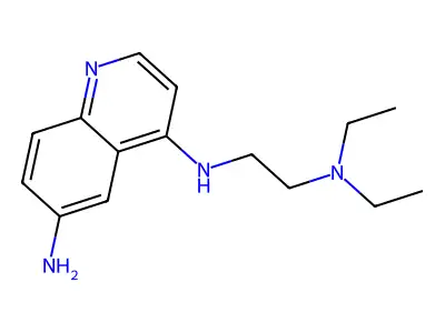Quinoline, 6-amino-4-((2-(diethylamino)ethyl)amino)-, diphosphate structure