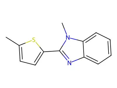 1-Methyl-2-(5-methylthiophen-2-yl)benzimidazole structure
