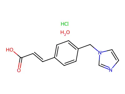 (E)-3-[4-(Imidazol-1-ylmethyl)phenyl]propenoic acid hydrochloride hydrate structure