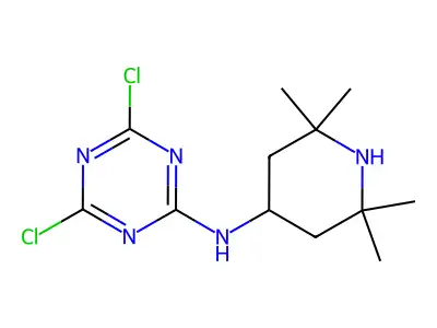 2,2,6,6-tetramethylpiperidine 4-amino-(N,N-dichlorotriazine) structure