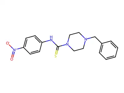 4-benzyl-N-(4-nitrophenyl)piperazine-1-carbothioamide structure