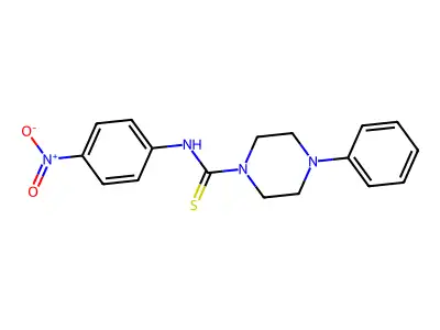 N-(4-nitrophenyl)-4-phenylpiperazine-1-carbothioamide structure