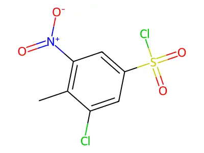 3-Chloro-4-methyl-5-nitrobenzene-1-sulfonyl chloride structure