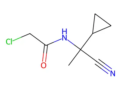2-chloro-N-(1-cyano-1-cyclopropylethyl)acetamide structure