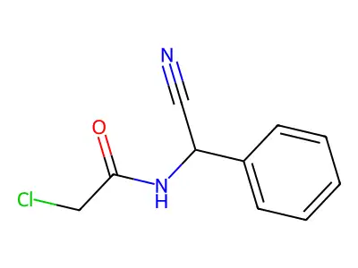 2-chloro-N-[cyano(phenyl)methyl]acetamide structure