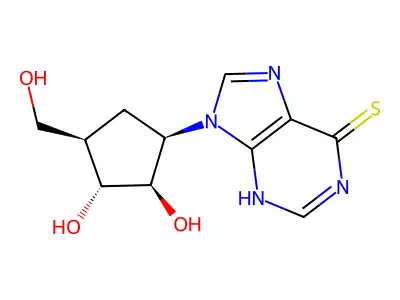 Carbocyclic-2',3'-hydroxy-ara-6-mercaptopurine nucleoside structure