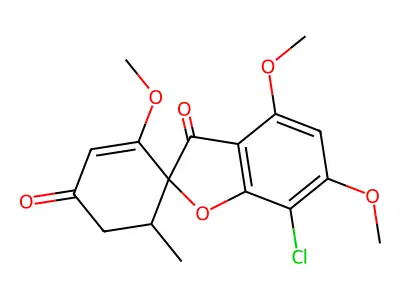 (+)-Griseofulvin structure