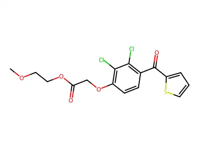 Acetic acid, (2,3-dichloro-4-(2-thienylcarbonyl)phenoxy)-, 2-methoxyethyl ester structure