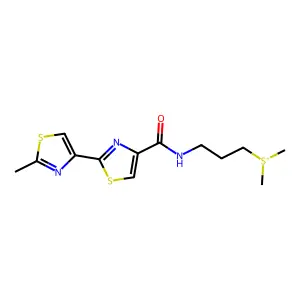 Dimethyl[3-[[(2'-methyl[2,4'-bithiazol]-4-yl)carbonyl]amino]propyl]sulfonium structure