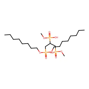 [1-dioctoxyphosphoryl-3-[hydroxy(methoxy)phosphoryl]propan-2-yl]-methoxyphosphinic acid structure