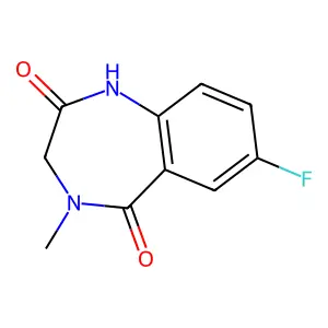 3,4-Dihydro-7-fluoro-4-methyl-1H-1,4-benzodiazepine-2,5-dione structure