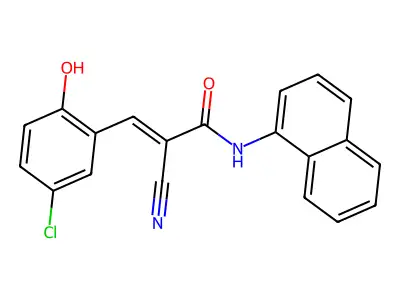 3-(5-chloro-2-hydroxyphenyl)-2-cyano-N-(naphthalen-1-yl)prop-2-enamide structure