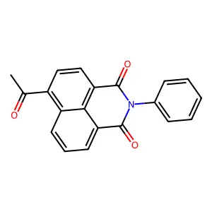 6-acetyl-2-phenyl-1H-benzo[de]isoquinoline-1,3(2H)-dione structure
