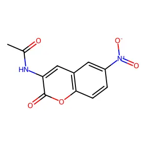 3-Acetamido-6-nitrochromen-2-one structure