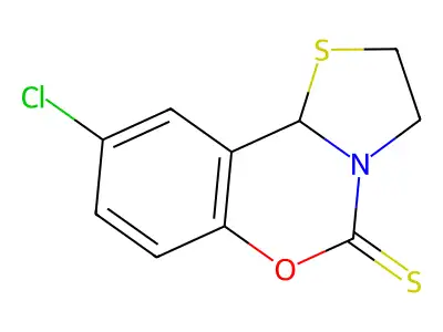 5H,10bH-Thiazolo(3,2-c)(1,3)benzoxazine-5-thione, 9-chloro-2,3-dihydro- structure