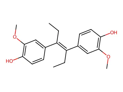 3,4-Bis(3'-methoxy-4'-hydroxyphenyl)-3-hexene structure