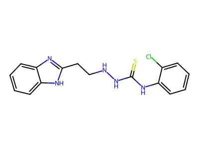 Hydrazinecarbothioamide, 2-(2-(1H-benzimidazol-2-yl)ethyl)-N-(2-chlorophenyl)- structure