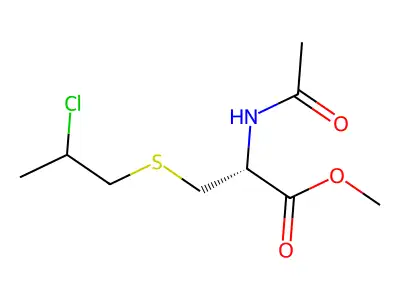 N-Acetyl-S-2-chloropropyl-L-cysteine methyl ester structure