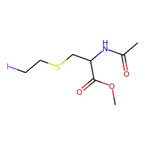 Alanine, N-acetyl-3-((2-iodoethyl)thio)-, methyl ester, L- structure