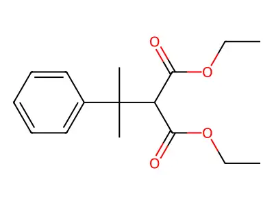 Diethyl (2-phenylpropan-2-yl)propanedioate structure