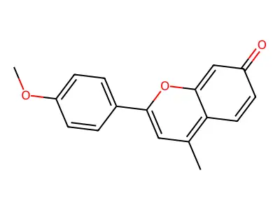 2-(4-Methoxyphenyl)-4-methyl-7H-1-benzopyran-7-one structure