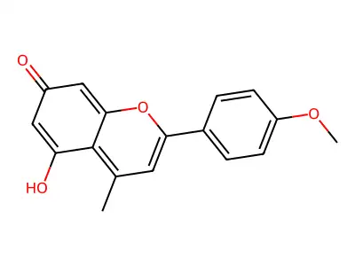 7H-1-Benzopyran-7-one, 5-hydroxy-2-(4-methoxyphenyl)-4-methyl- structure