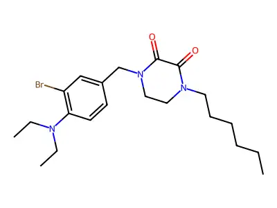 2,3-Piperazinedione, 1-(3-bromo-4-(diethylamino)benzyl)-4-hexyl- structure