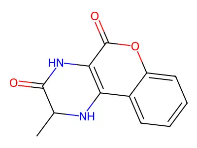 3-Methyl-3,4-dihydro-1H-9-oxa-1,4-diaza-phenanthrene-2,10-dione structure