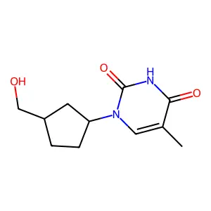 (1'R,4'S)-1-[4-(Hydroxymethyl)cyclopentan-1-yl]thymine structure