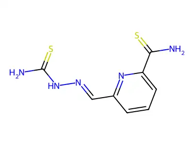 6-[(Carbamothioylhydrazinylidene)methyl]pyridine-2-carbothioamide structure