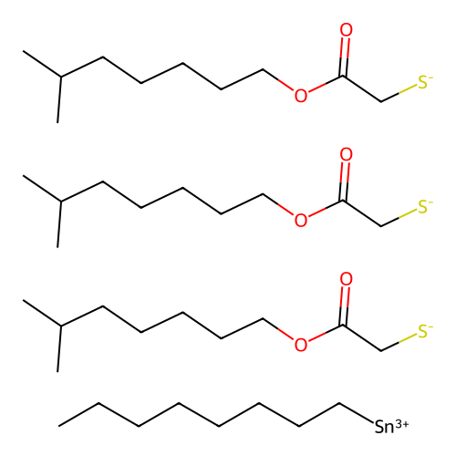 Tris(2-(6-methylheptoxy)-2-oxoethanethiolate);octyltin(3+) structure