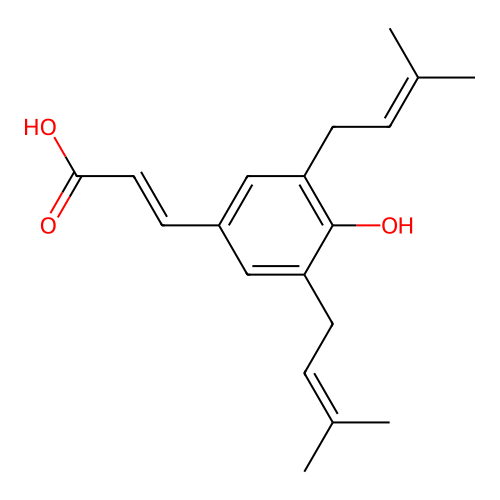 4-羟基-3,5-二异戊烯基肉桂酸 structure