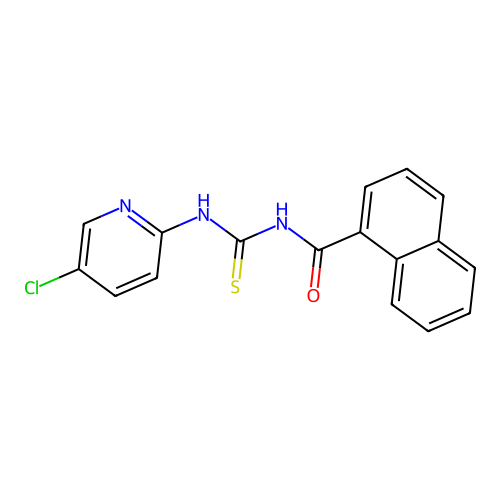 N-[(5-chloropyridin-2-yl)carbamothioyl]naphthalene-1-carboxamide structure