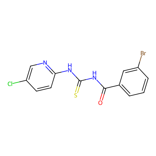 3-bromo-N-[(5-chloropyridin-2-yl)carbamothioyl]benzamide structure