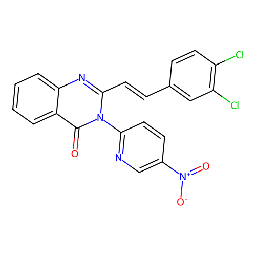 4(3H)-Quinazolinone, 3-(5-nitro-2-pyridyl)-2-(3,4-dichlorostyryl)- structure