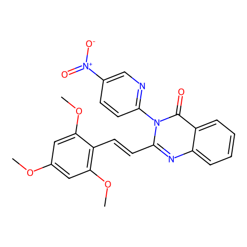 4(3H)-Quinazolinone, 3-(5-nitro-2-pyridyl)-2-(2,4,6-trimethoxystyryl)- structure