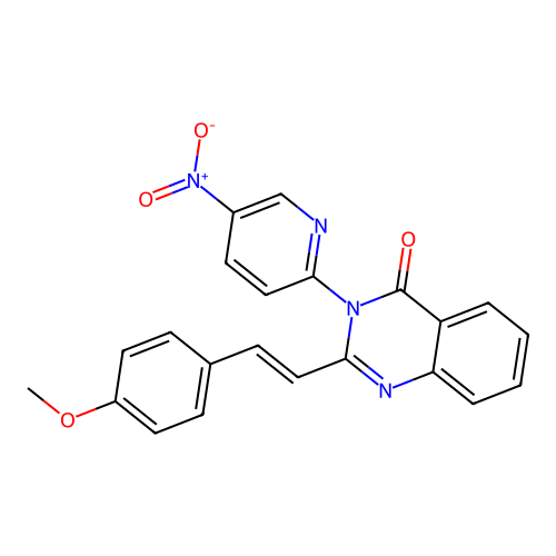 4(3H)-Quinazolinone, 3-(5-nitro-2-pyridyl)-2-(p-methoxystyryl)- structure