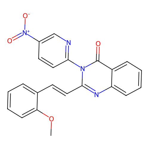 4(3H)-Quinazolinone, 3-(5-nitro-2-pyridyl)-2-(o-methoxystyryl)- structure