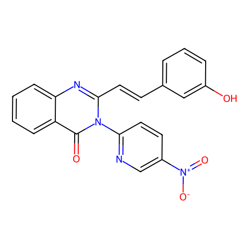 4(3H)-Quinazolinone, 3-(5-nitro-2-pyridyl)-2-(m-hydroxystyryl)- structure