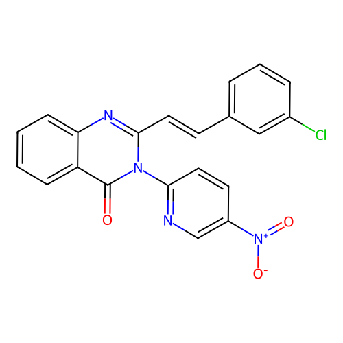 4(3H)-Quinazolinone, 3-(5-nitro-2-pyridyl)-2-(m-chlorostyryl)- structure