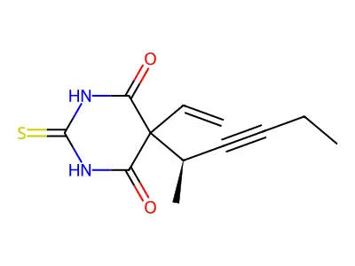 Barbituric acid, 5-allyl-5-(1-methyl-2-pentynyl)-2-thio-, (R)-(-)- structure