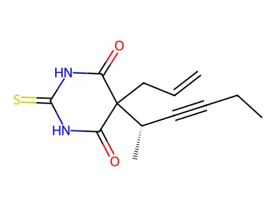 Barbituric acid, 5-allyl-5-(1-methyl-2-pentynyl)-2-thio-, (S)-(+)- structure