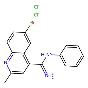 Formamidine, 1-(6-bromo-2-methyl-4-quinolyl)-N-phenyl-, dihydrochloride structure