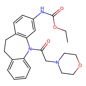 ethyl (5-(2-morpholinoacetyl)-10,11-dihydro-5H-dibenzo[b,f]azepin-3-yl)carbamate structure